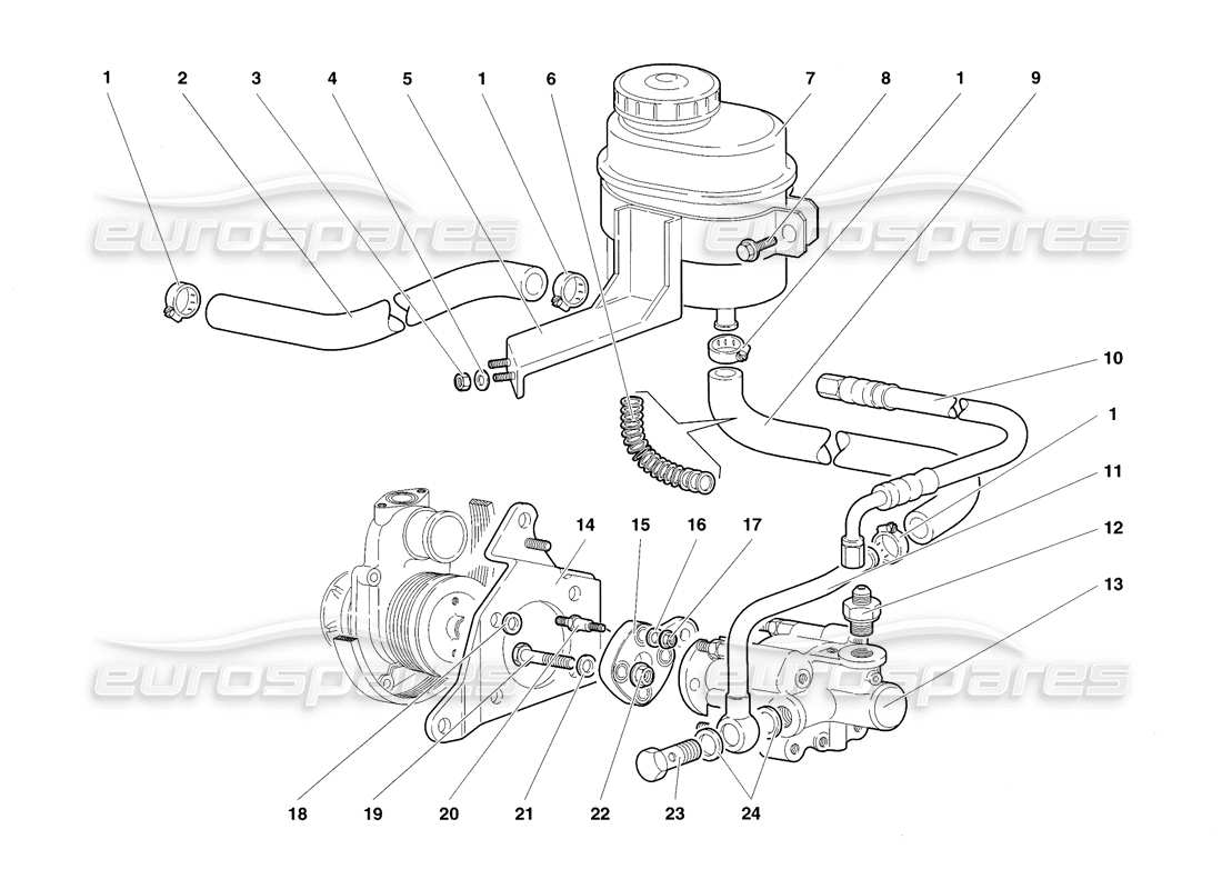 lamborghini diablo sv (1998) diagramma della parte dello sterzo