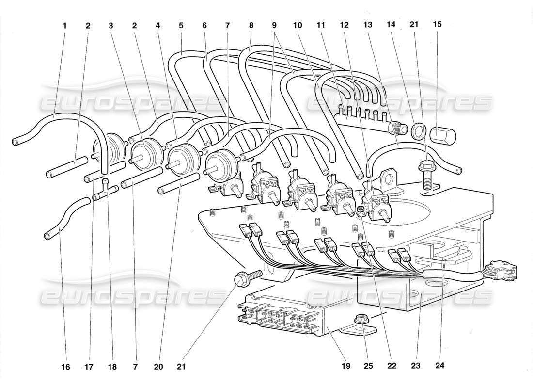 lamborghini diablo roadster (1998) diagramma delle parti del controllo del clima