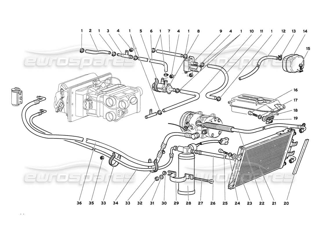 lamborghini diablo 6.0 (2001) controllo climatico diagramma delle parti