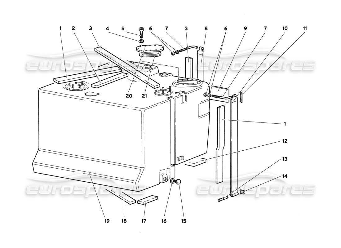 lamborghini diablo 6.0 (2001) schema delle parti del sistema di alimentazione