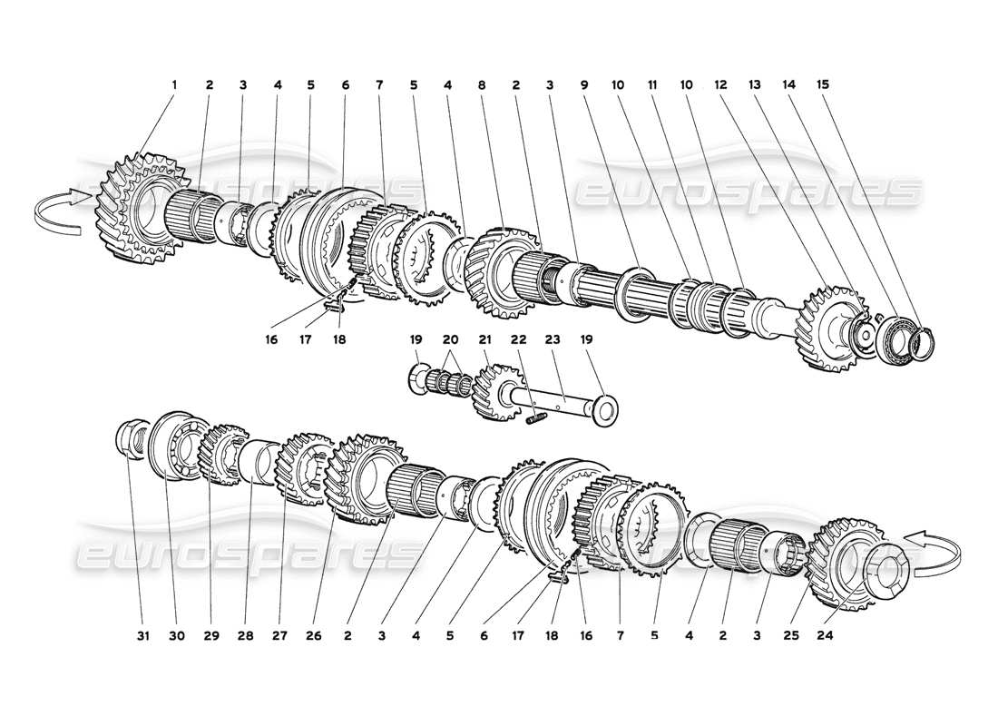 lamborghini diablo 6.0 (2001) albero condotto diagramma delle parti