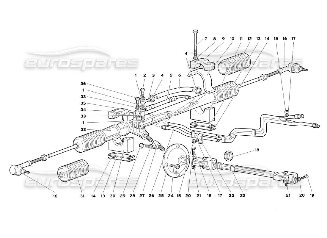 lamborghini diablo sv (1999) diagramma della parte dello sterzo