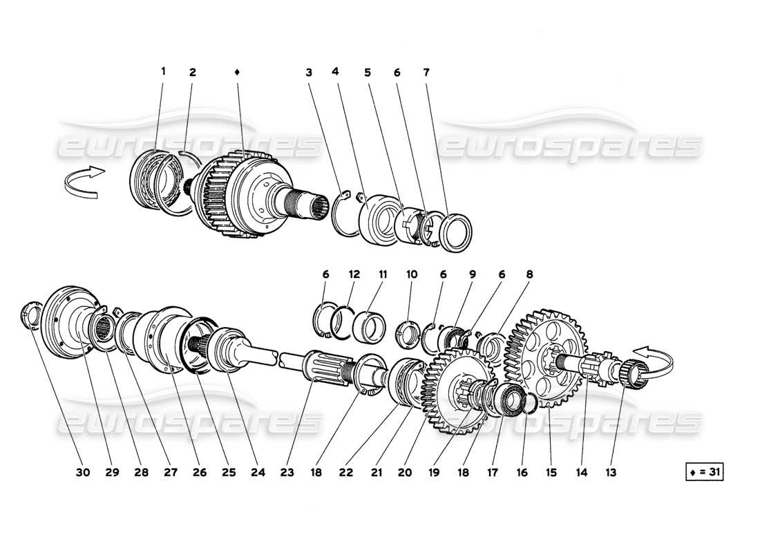 lamborghini diablo 6.0 (2001) trasmissione finale diagramma delle parti