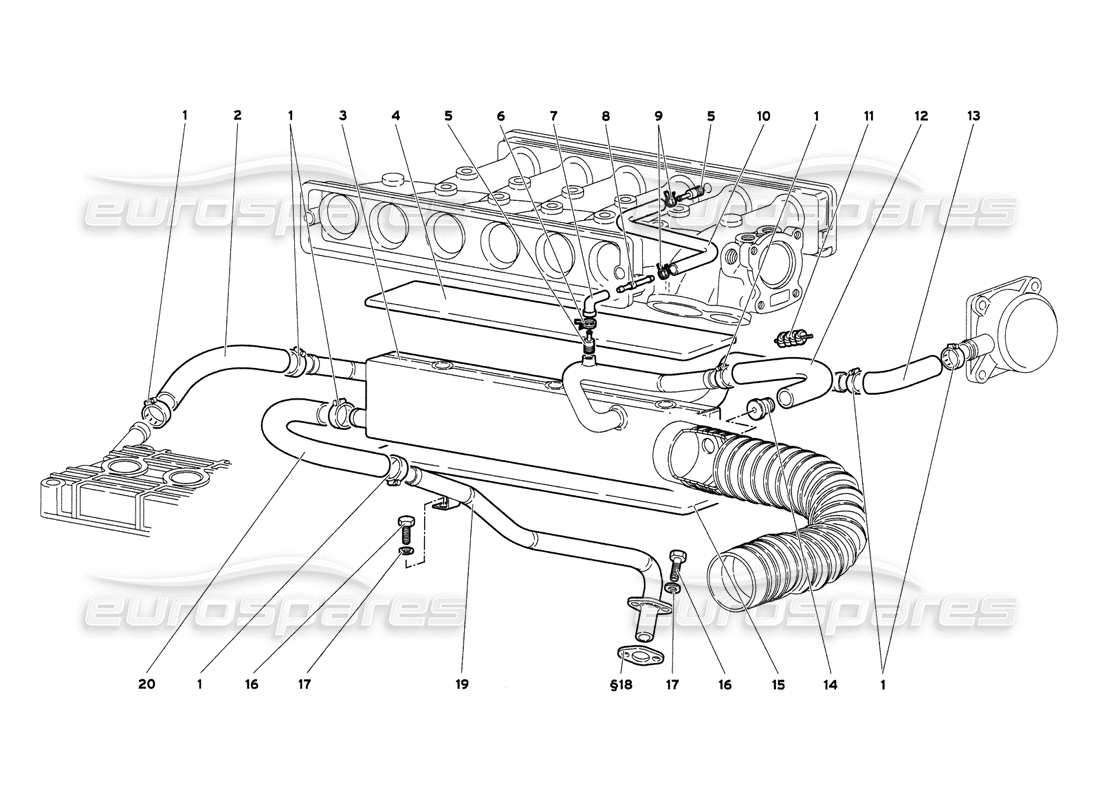 lamborghini diablo 6.0 (2001) diagramma delle parti del sistema di respirazione dell'olio motore