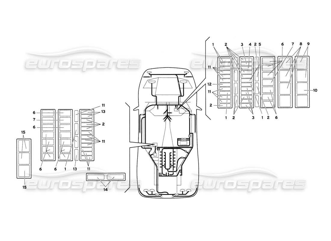 lamborghini diablo 6.0 (2001) schema delle parti dell'impianto elettrico