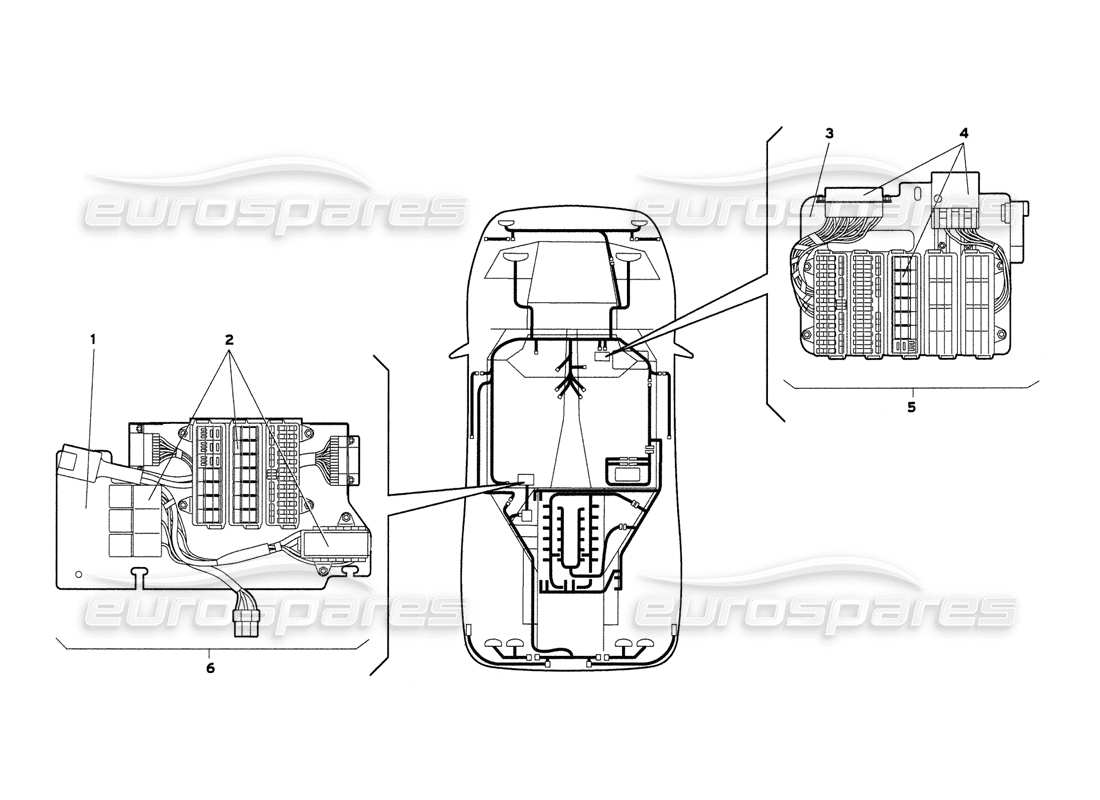 lamborghini diablo 6.0 (2001) schema delle parti dell'impianto elettrico