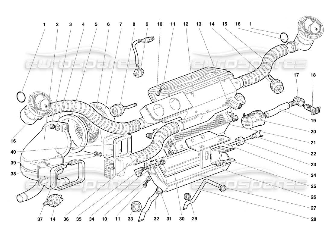 lamborghini diablo sv (1997) controllo climatico diagramma delle parti