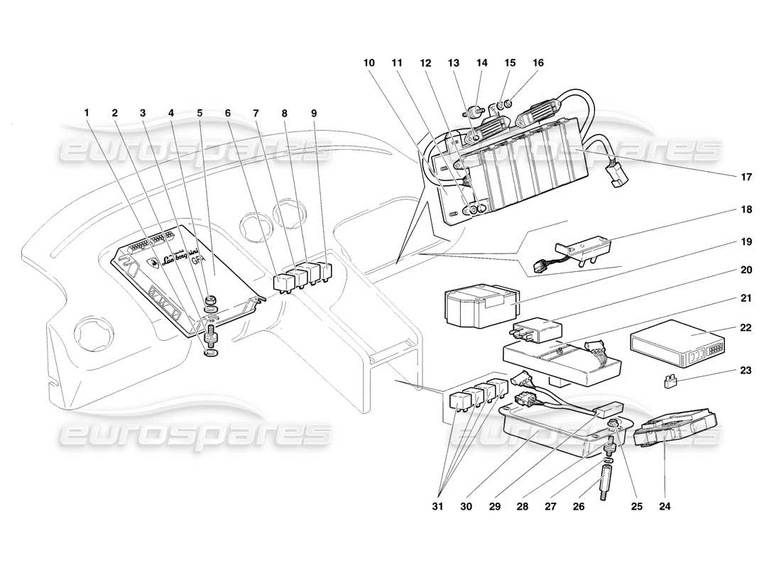 lamborghini diablo sv (1998) schema delle parti dell'impianto elettrico