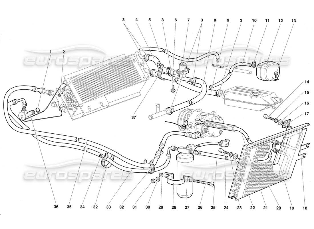 lamborghini diablo sv (1997) controllo climatico diagramma delle parti