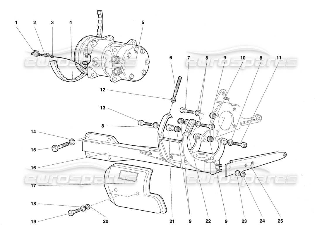 lamborghini diablo sv (1997) diagramma delle parti del controllo del clima