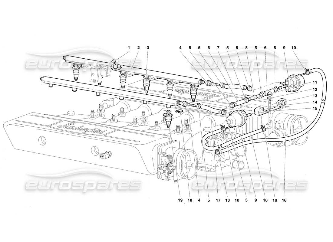 lamborghini diablo sv (1997) sistema di alimentazione carburante diagramma delle parti