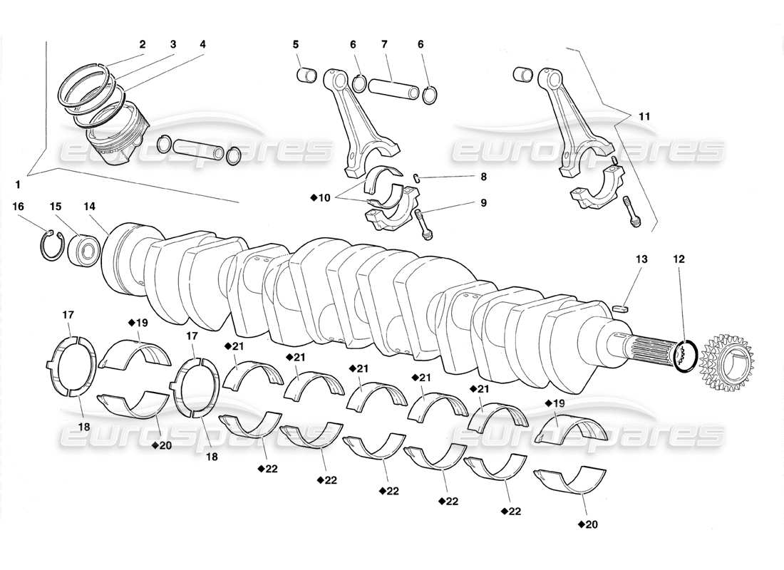 lamborghini diablo roadster (1998) manovelle diagramma delle parti