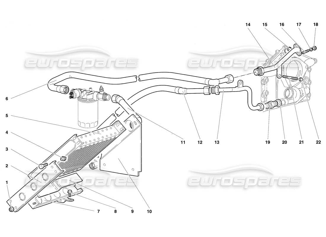 lamborghini diablo sv (1997) sistema dell'olio motore diagramma delle parti