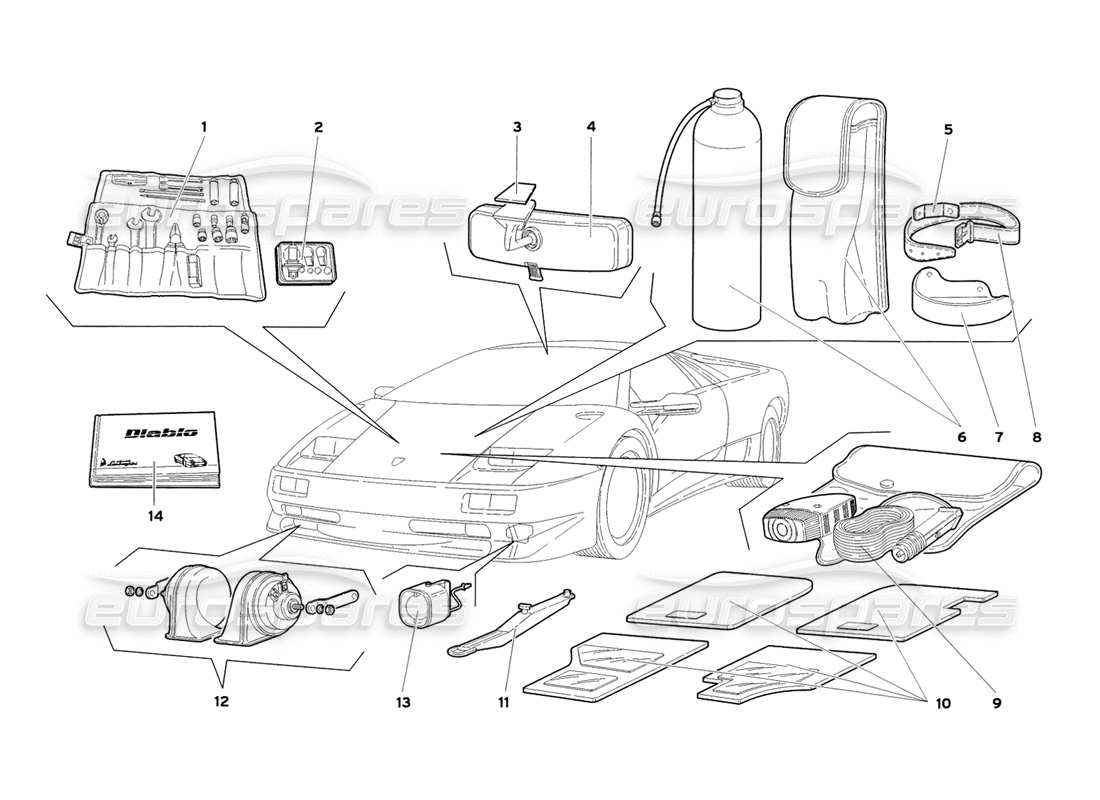 lamborghini diablo sv (1999) accessori diagramma delle parti