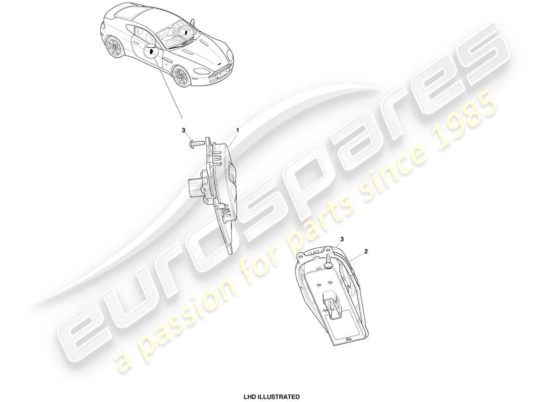 aston martin v8 vantage (2005) diagramma delle parti del controller di blocco finestra/specchio