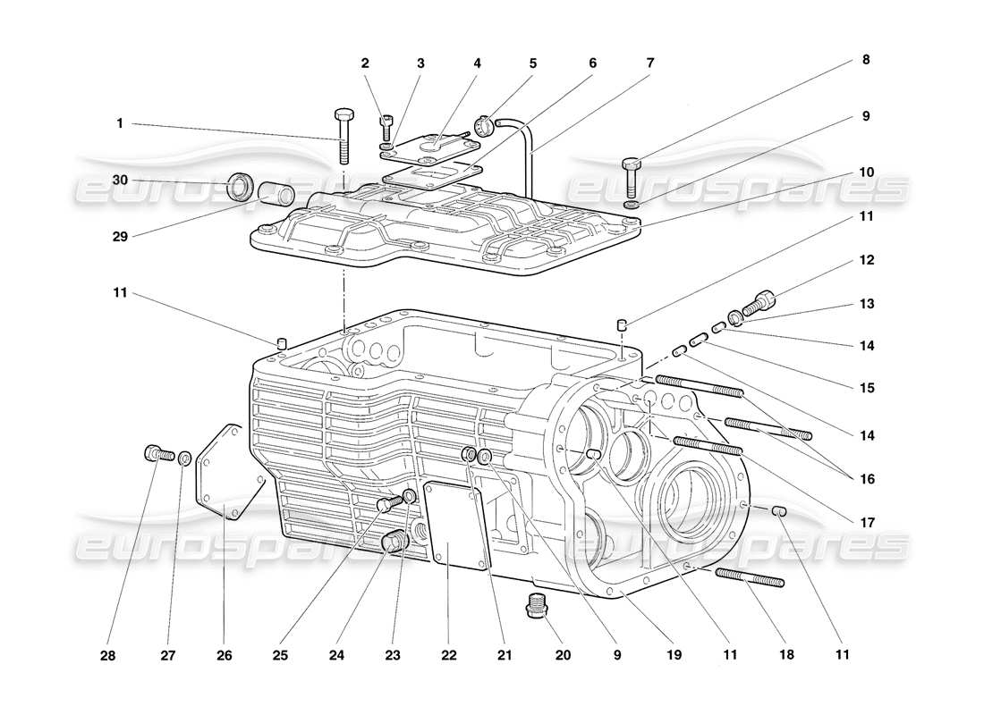 lamborghini diablo sv (1998) diagramma delle parti del cambio