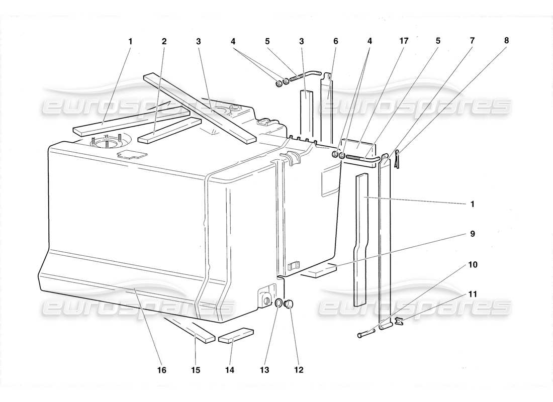 lamborghini diablo roadster (1998) schema delle parti del sistema di alimentazione