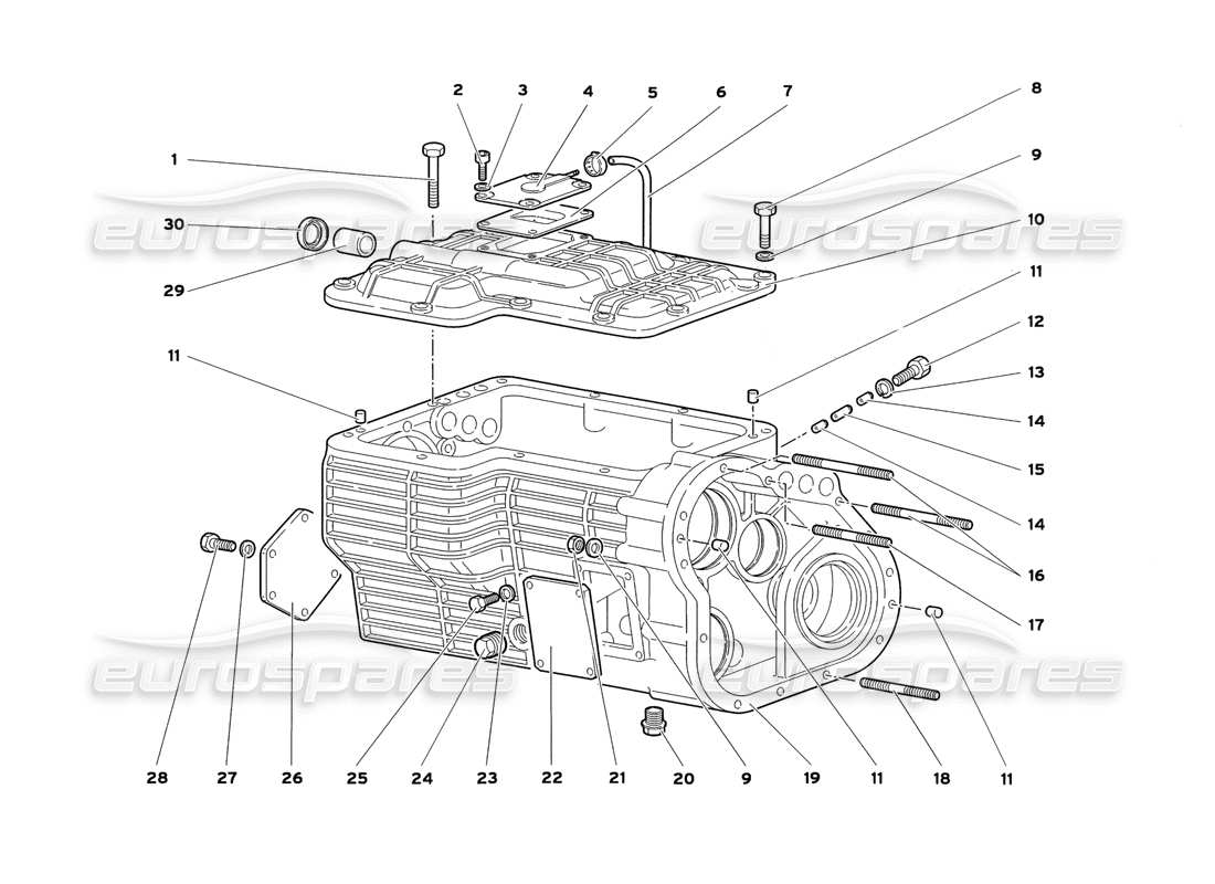 lamborghini diablo sv (1999) diagramma delle parti del cambio