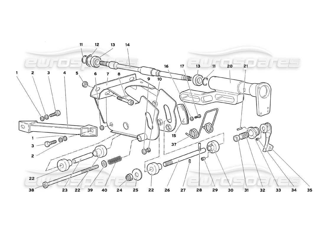 lamborghini diablo sv (1999) timone diagramma delle parti