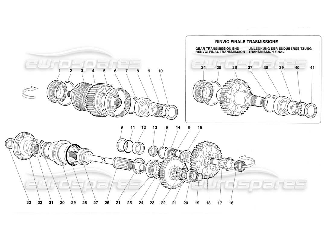 lamborghini diablo roadster (1998) diagramma delle parti del giunto viscoso