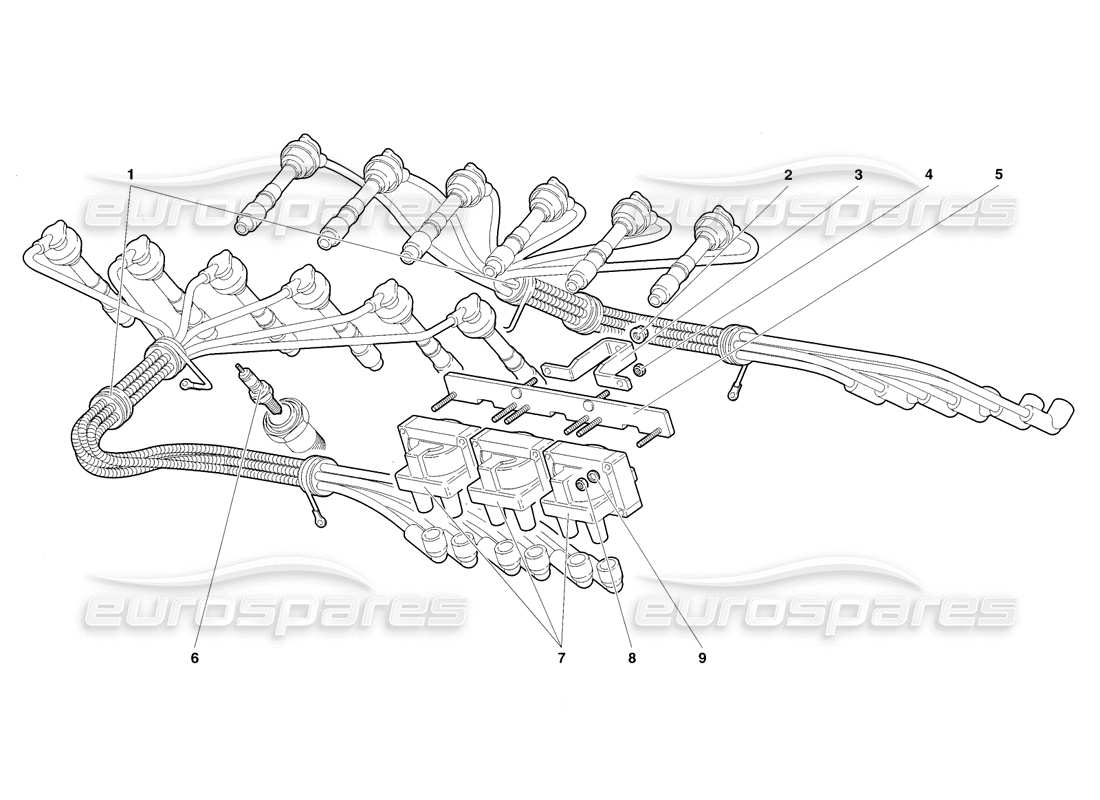 lamborghini diablo sv (1998) diagramma delle parti dei componenti elettrici