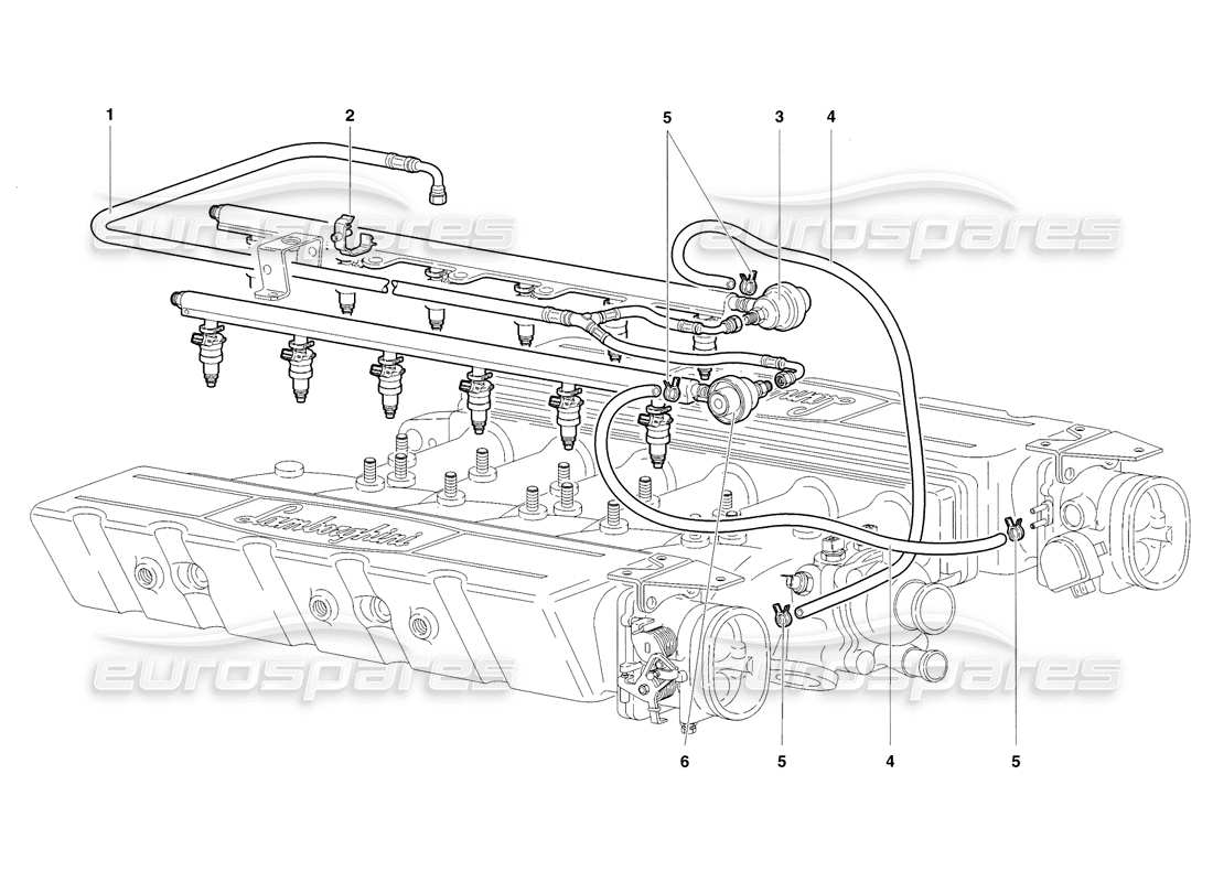 lamborghini diablo sv (1998) schema delle parti del sistema di alimentazione