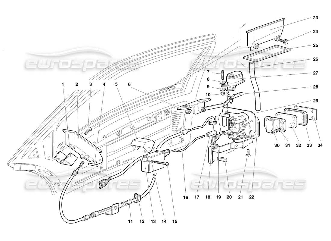 lamborghini diablo sv (1998) porte diagramma delle parti