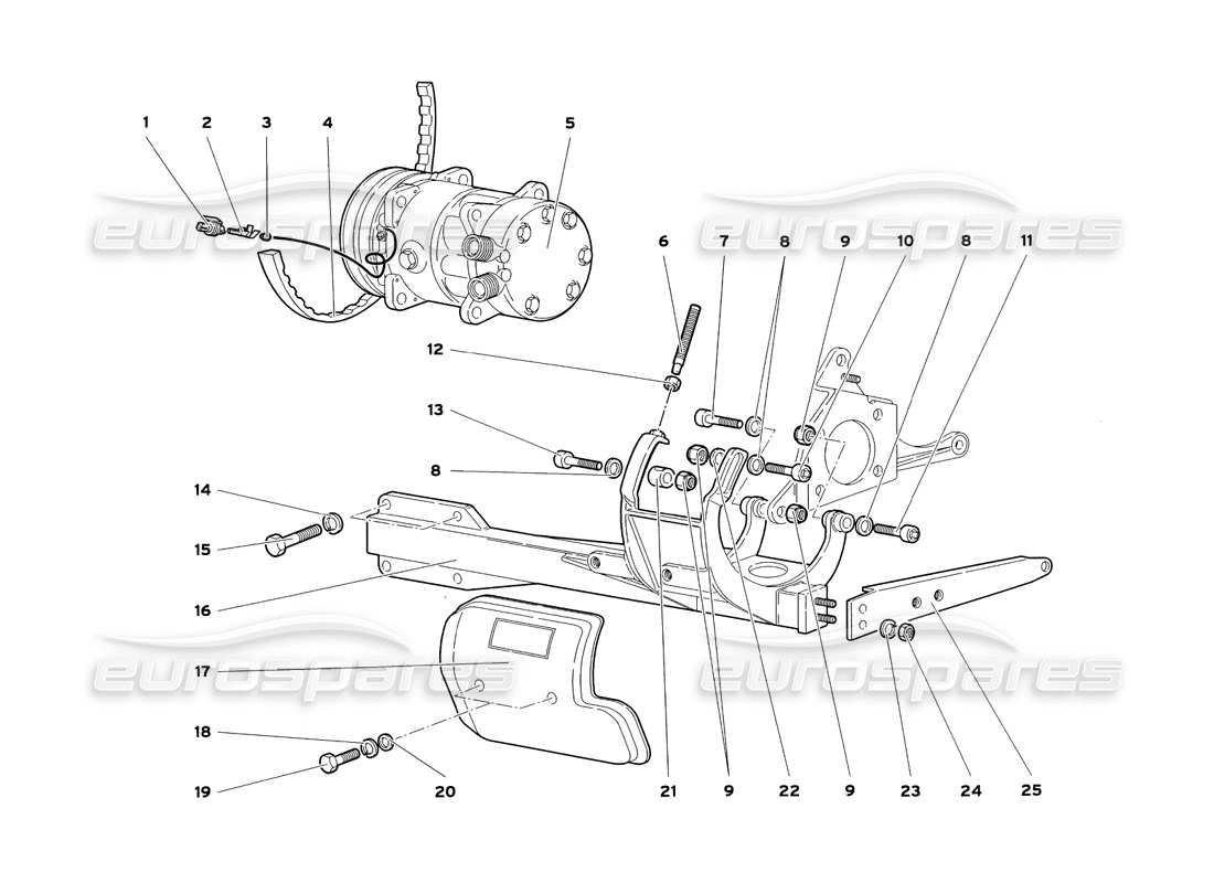 lamborghini diablo sv (1999) diagramma delle parti del controllo del clima