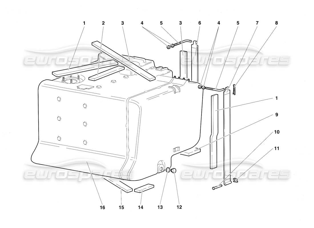 lamborghini diablo sv (1997) schema delle parti del sistema di alimentazione