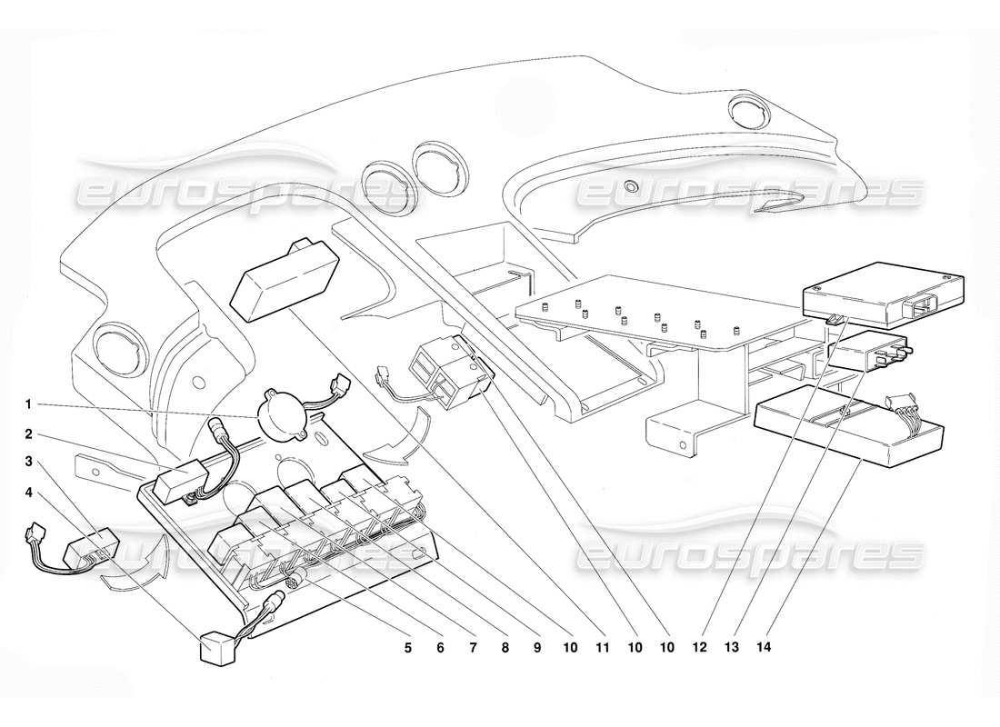 lamborghini diablo (1991) schema delle parti dell'impianto elettrico