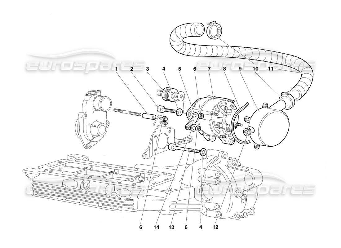 lamborghini diablo sv (1997) alternatore diagramma delle parti