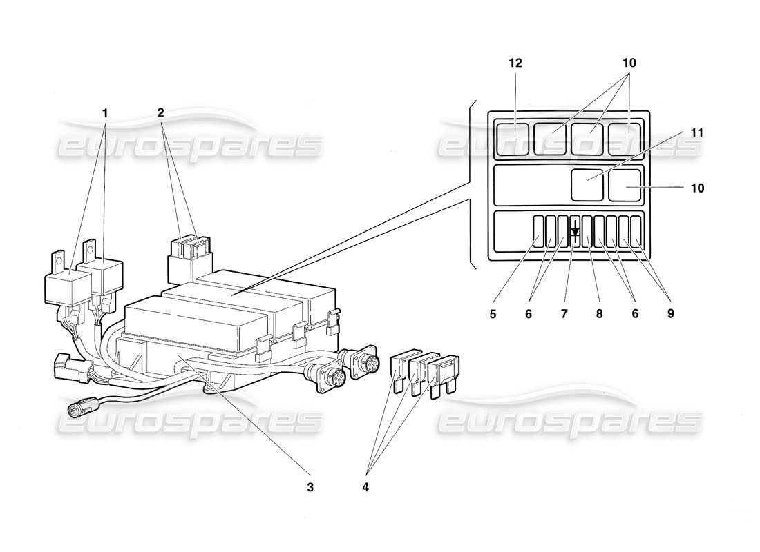 lamborghini diablo sv (1997) sistema elettrico diagramma delle parti