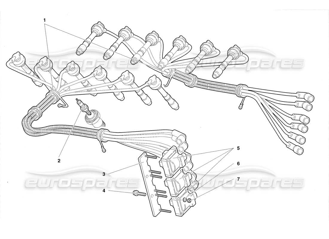 lamborghini diablo roadster (1998) diagramma delle parti dei componenti elettrici