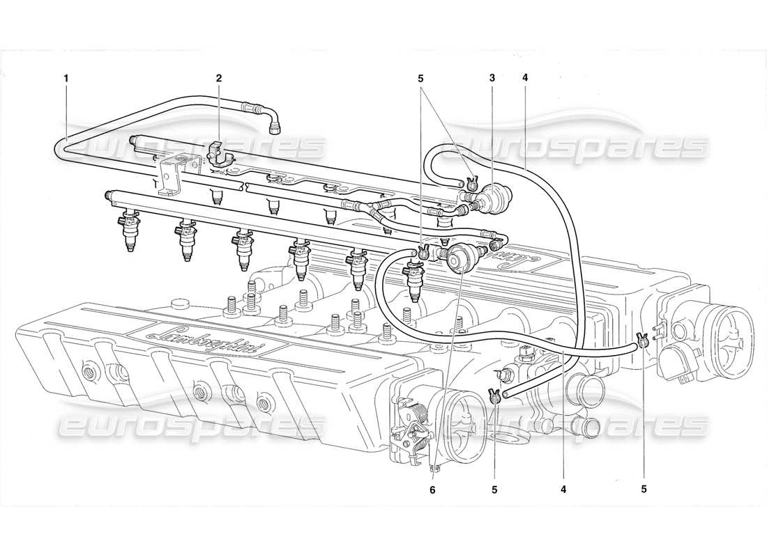 lamborghini diablo roadster (1998) schema delle parti del sistema di alimentazione