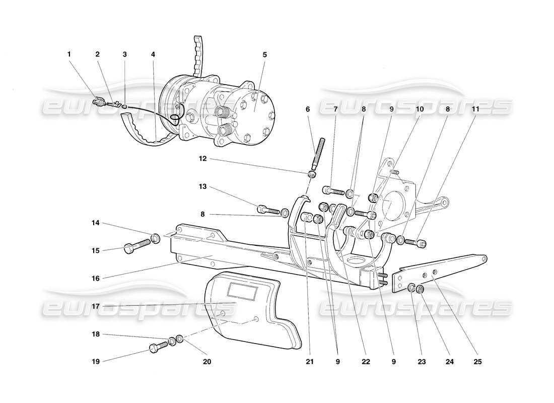 lamborghini diablo sv (1998) diagramma delle parti del controllo del clima