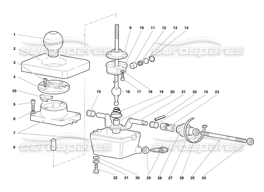 lamborghini diablo sv (1997) torre di controllo del cambio diagramma delle parti