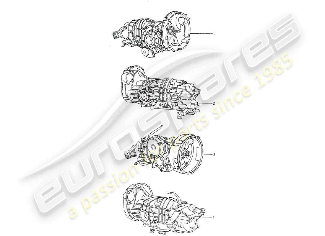 un diagramma delle parti dal catalogo delle parti porsche 1972 (refurbished and exchange catalogue)