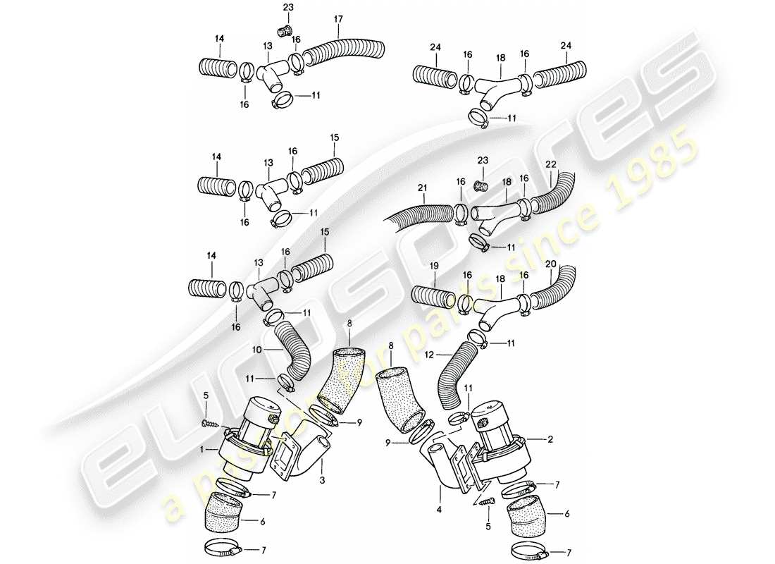 un diagramma delle parti dal catalogo delle parti porsche 911