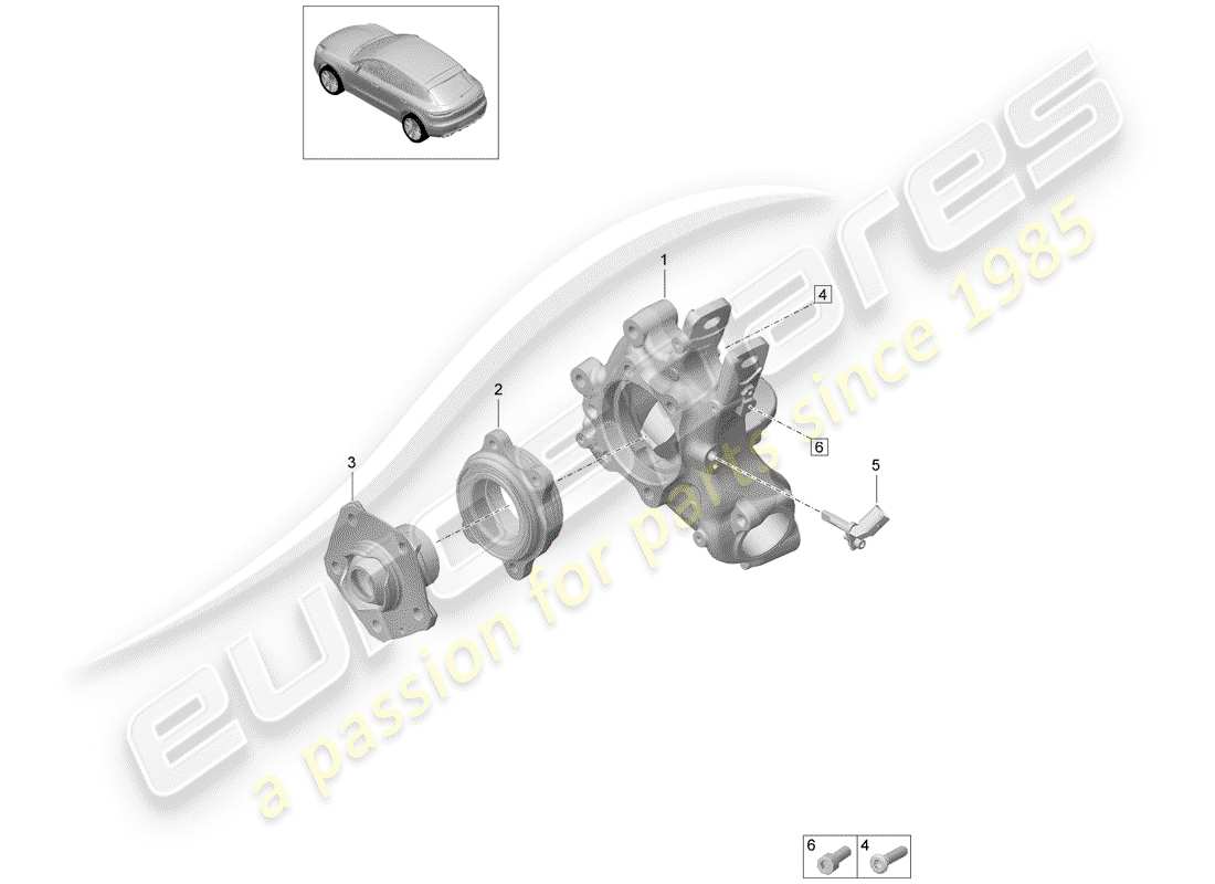 un diagramma delle parti dal catalogo delle parti porsche 2020 (macan)