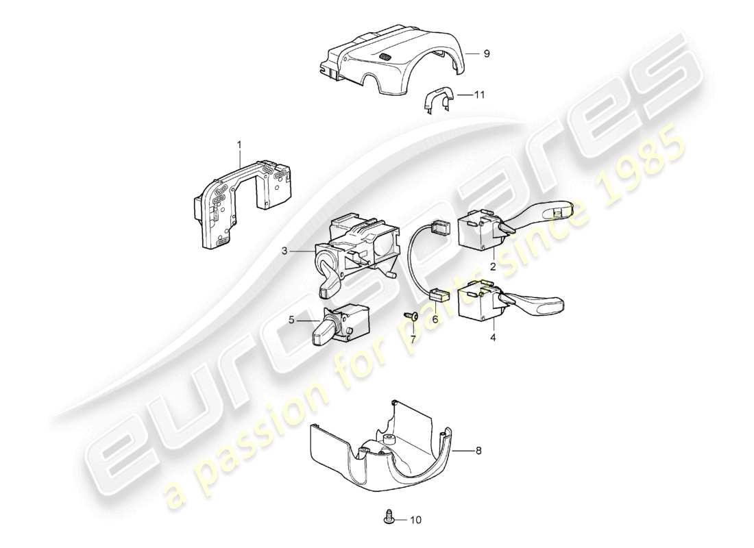 un diagramma delle parti dal catalogo delle parti porsche 2008 (987 boxster)