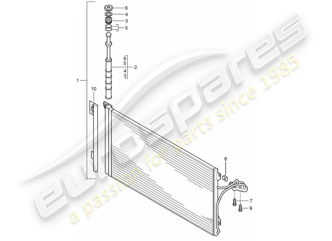 porsche 2004 (cayenne e1 9pa) condensatore diagramma delle parti