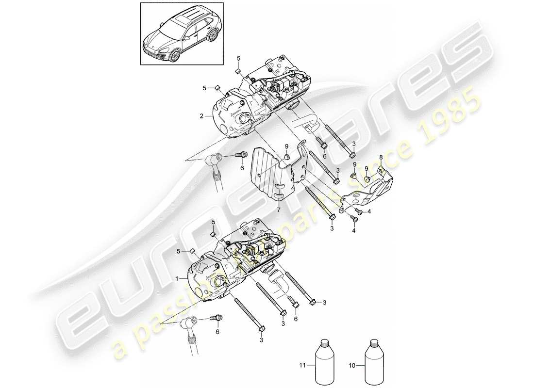 porsche 2014 (cayenne e2 92a) diagramma delle parti del compressore