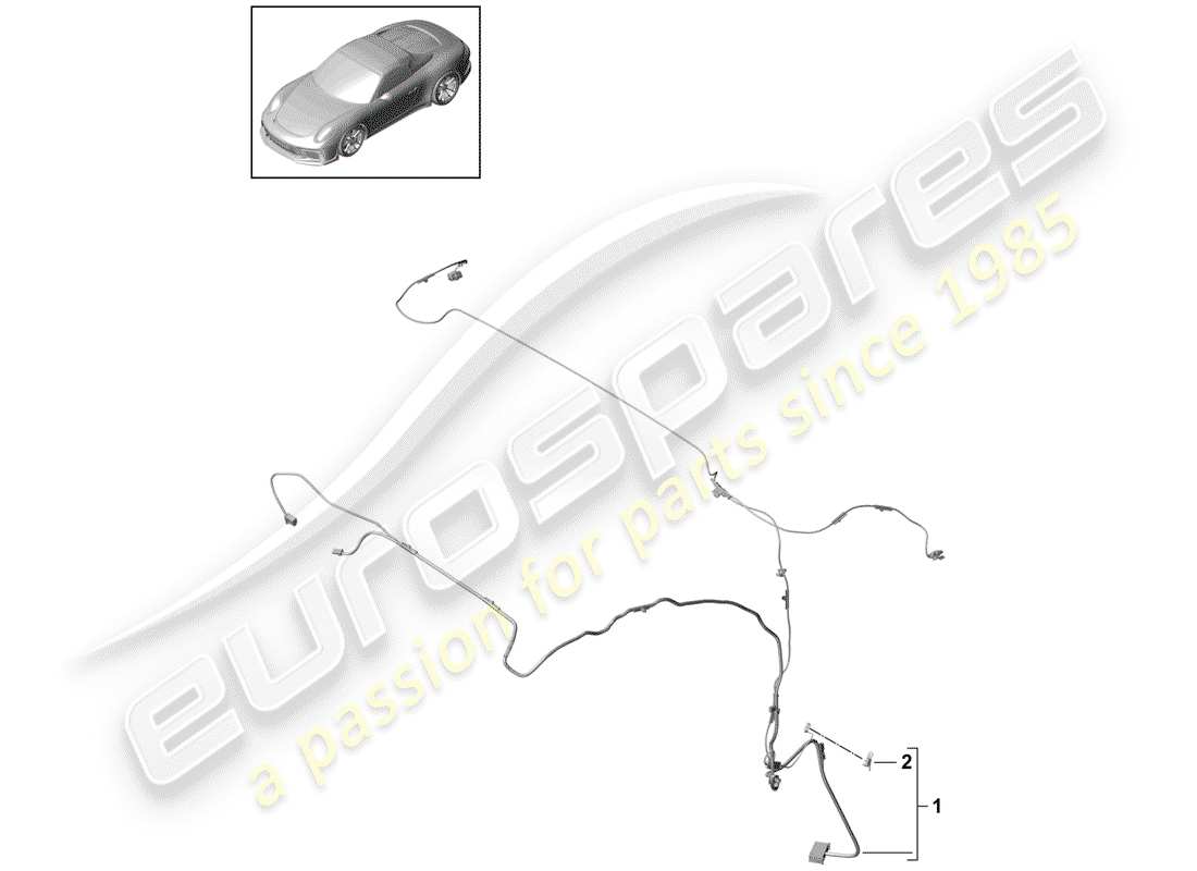 porsche 2015 (991-1 r/gt3/rs) cablaggio per convertibile schema delle parti