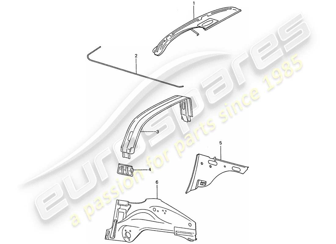 porsche 1977 (911) pannello interno diagramma delle parti