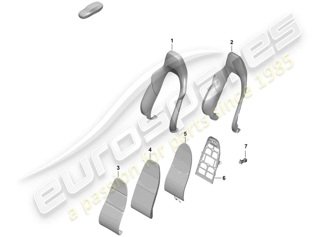 porsche 2019 (718 boxster spyder) parte in schiuma diagramma delle parti
