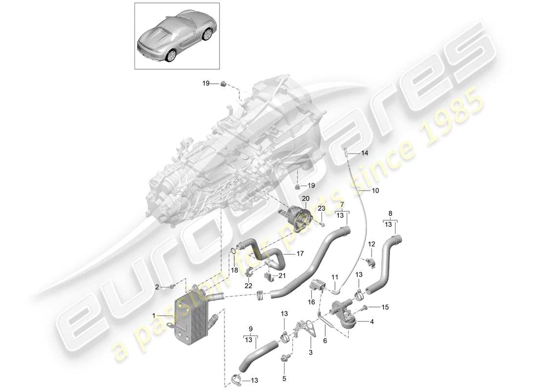 porsche 2016 (981 boxster spyder) cambio manuale diagramma delle parti