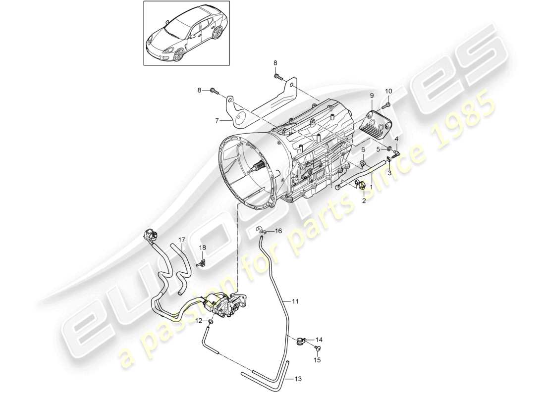 porsche 2010 (cayenne e1 9pa) accessori per cambio tiptronic diagramma delle parti