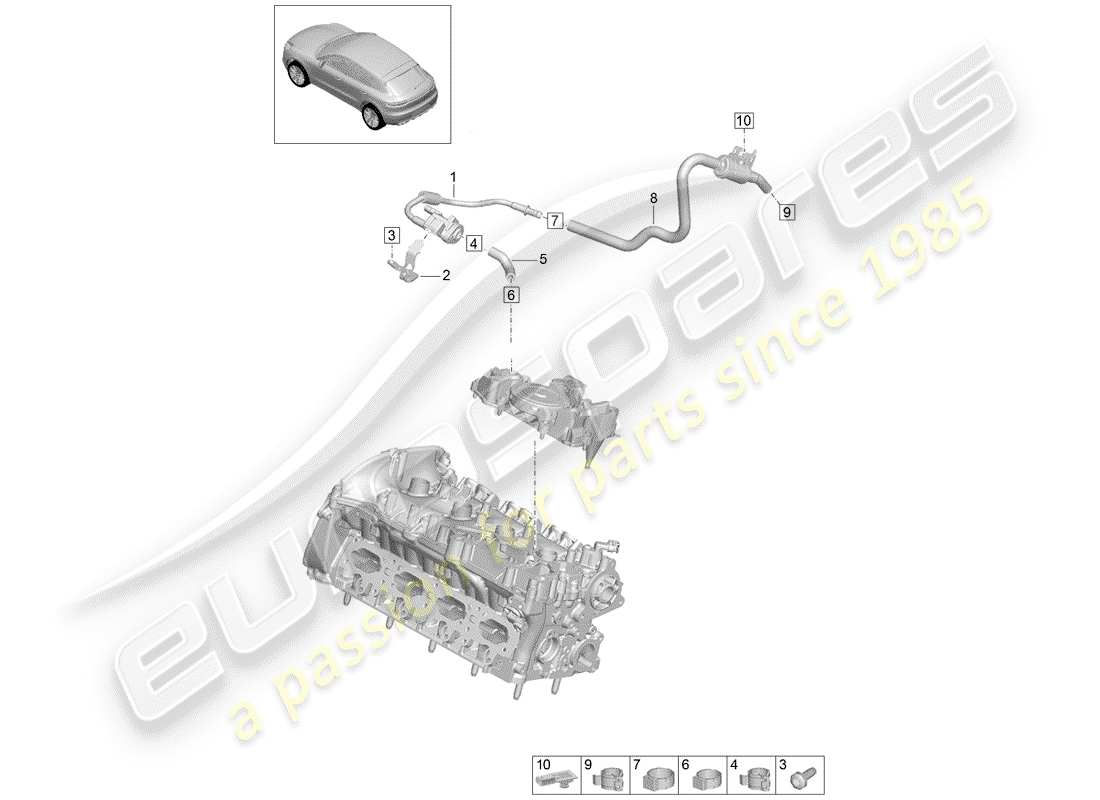 porsche 2019 (macan) linea di respiro diagramma delle parti