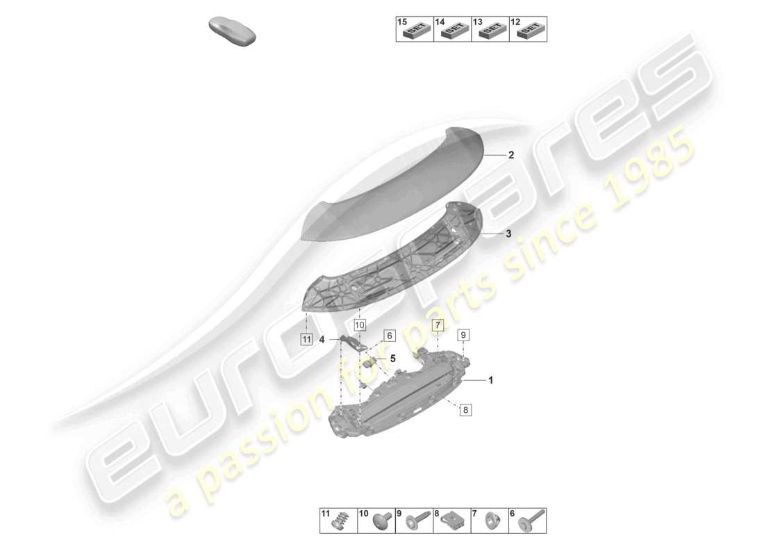 porsche 2019 (992-1) spoiler posteriore diagramma delle parti