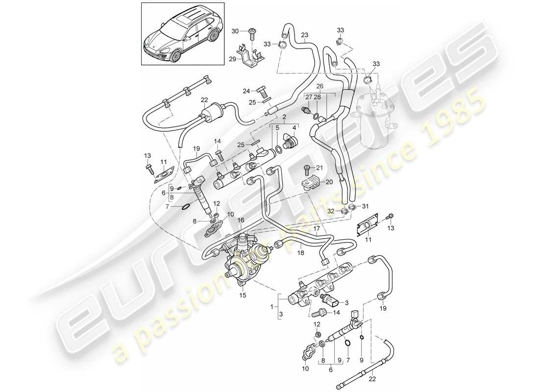 porsche 2013 (cayenne e2 92a) tubo raccolta carburante schema delle parti